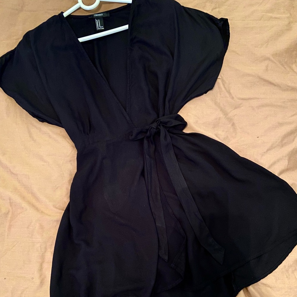 Black Wrap dress.